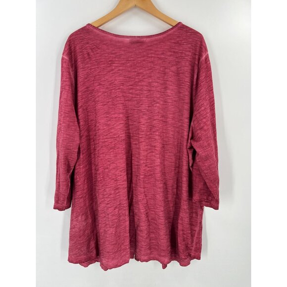 Catherines Women 3X Pink Boho Peasant Tunic Top - Picture 2 of 10